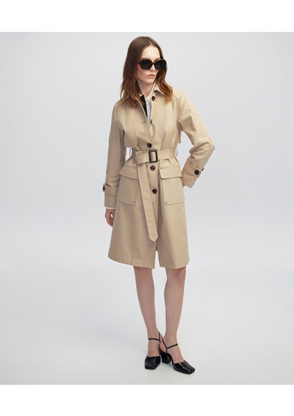 Kuşaklı Geniş Cepli Trençkot IW6250011020003