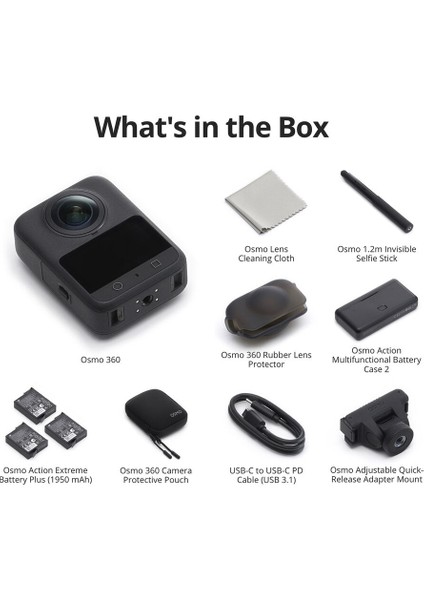 Djı Osmo 360 Aksiyon Kamerası Adventure Combo ( 2 Yıl Djı Türkiye Garantili) fırsatları