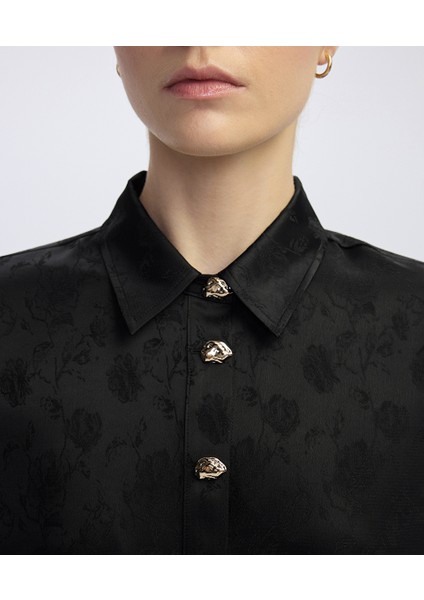 Amorf Metal Düğmeli Jakarlı Gömlek IW6250025042001 fırsatları