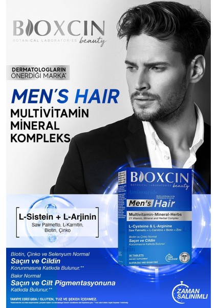 Erkek Saç Multivitamini 30 Tablet 21 Vitamin ve Mineral Doğal Bitkisel İçerikli Türkiye Üretimi indirimleri
