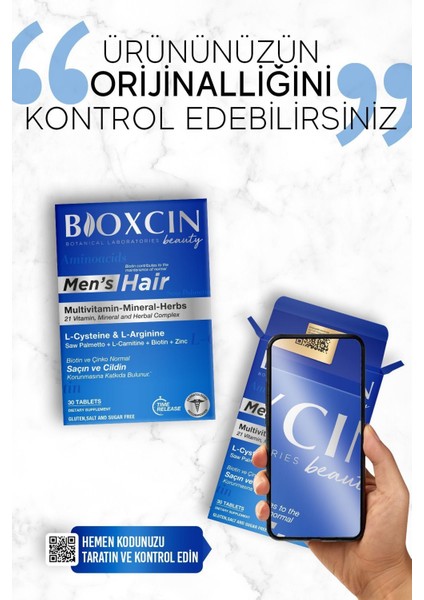 Erkek Saç Multivitamini 30 Tablet 21 Vitamin ve Mineral Doğal Bitkisel İçerikli Türkiye Üretimi
