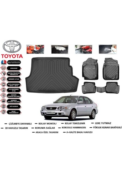 Toyota Corolla 2000 Model Bagaj Havuzu Araca Özel Paspas Takımı Flex