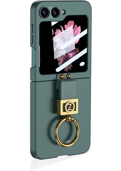 Samsung Galaxy Z Flip 7 Fe Kılıf Kamera Korumalı Yüzüklü Z Ring Kıpta Kapak