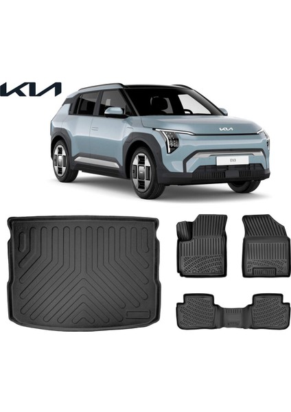 Kia Ev3 Bagaj Havuzu ve Araca Özel Siyah Paspas Takımı