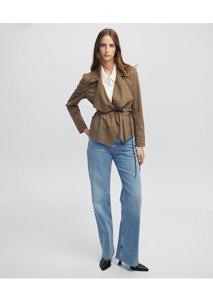 Süet Görünümlü Dökümlü Mont IW6250012193014 fiyatları