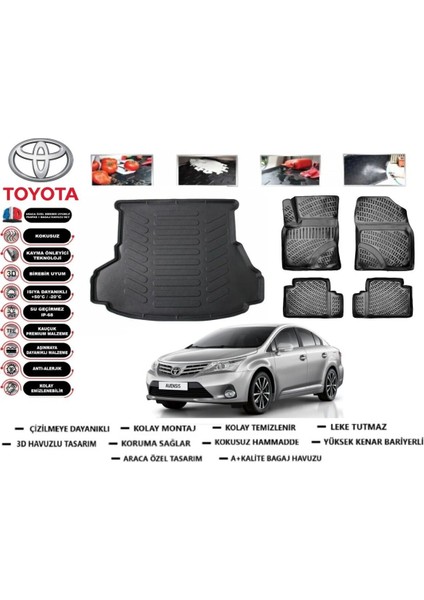 Toyota Avensis 2011 Model Bagaj Havuzu Araca Özel Paspas Takımı Flex