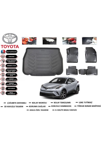 Toyota C-Hr 2018 Model Bagaj Havuzu Araca Özel Paspas Takımı Flex