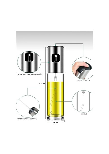 Çok Amaçlı Cam Şişe Püskürtmeli Dağıtıcı Spreyli Yağdanlık Limonluk Sirke Sosluk Şişe fırsatları