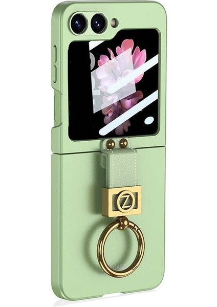 Samsung Galaxy Z Flip 7 Fe Kılıf Kamera Korumalı Yüzüklü Z Ring Kıpta Kapak