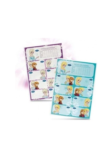 Frozen Ders Programlı Etiket (3 Adet -Asorti)
