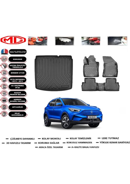 Mg Zs Ev (Elektirikli) 2022 Model Üst Bagaj Havuzu Araca Özel Paspas Takımı Flex