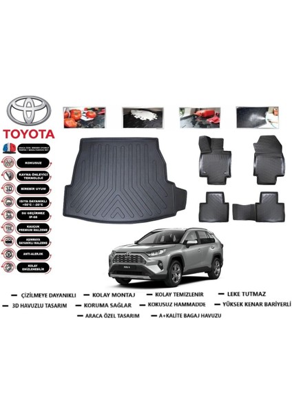 Toyota Raw 4 2023 Model Bagaj Havuzu Araca Özel Paspas Takımı Flex