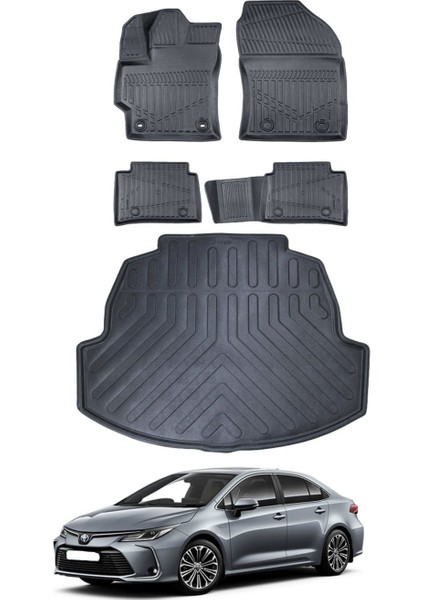 Toyota Corolla 2024 Model Bagaj Havuzu Araca Özel Siyah Paspas Takımı