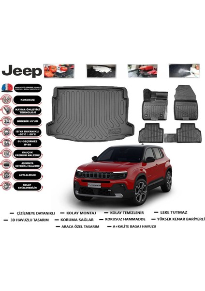 Jeep Avenger Ev 2025 Model Üst Bagaj Havuzu Araca Özel Paspas Takımı Flex