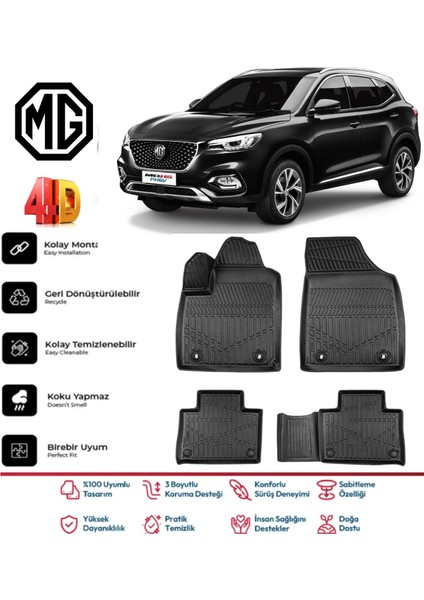 Mg Ehs Elektrikli 2018 ve Sonrası 4.5d Premium Havuzlu Siyah Paspas Takımı Kokusuz