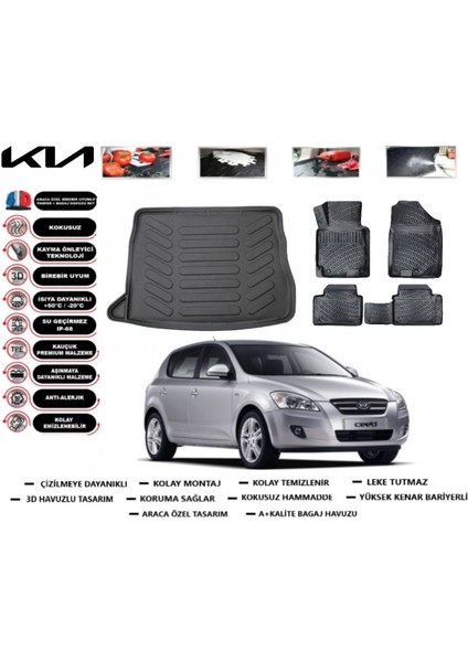 Kia Ceed Hb 2010 Model Bagaj Havuzu Araca Özel Paspas Takımı Flex