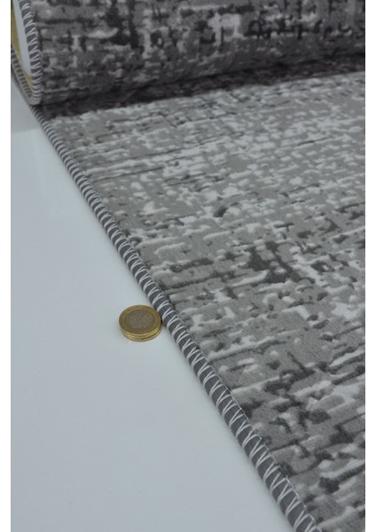 Kaymaz Tabanlı Kesme Kabartmalı Salon Koridor Mutfak HALISI5002A Antrasit indirimleri