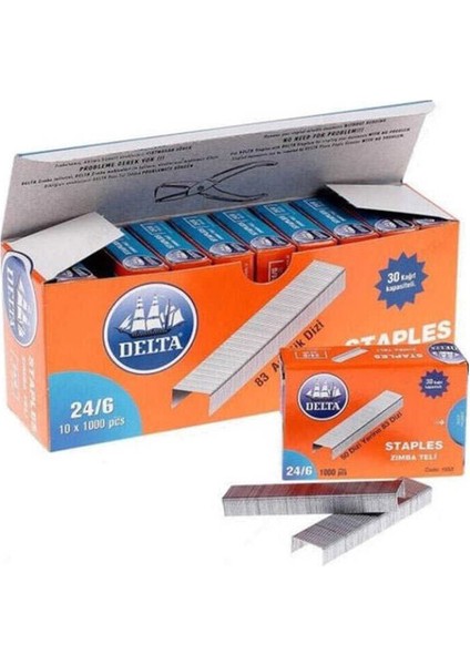Delta Zımba Teli 24/6 - 10X1000 Adet - Beyaz