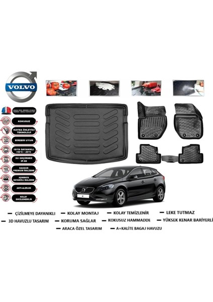 Volvo V40 2014 Model Bagaj Havuzu Araca Özel Paspas Takımı Prrox