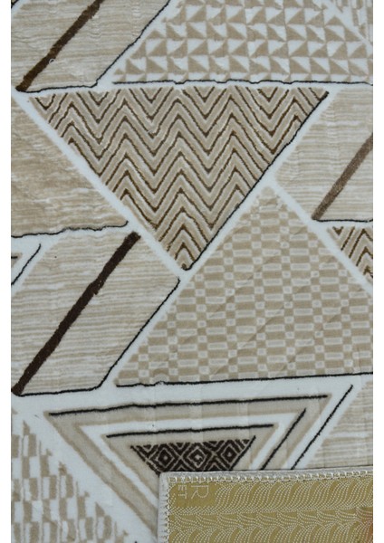 Kaymaz Tabanlı Kesme Kabartmalı Salon Koridor Mutfak Halısı 5017V Vizon modelleri