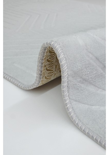 Kaymaz Tabanlı Kesme Kabartmalı Salon Koridor Mutfak Halısı 5025G Gri fırsatları