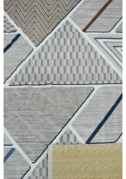 Kaymaz Tabanlı Kesme Kabartmalı Salon Koridor Mutfak HALISI5017G Gri modelleri