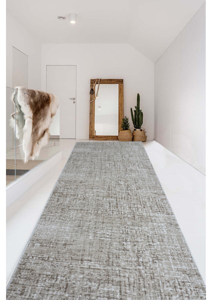 Kaymaz Tabanlı Kesme Kabartmalı Salon Koridor Mutfak Halısı 5002V Vizon fiyatları