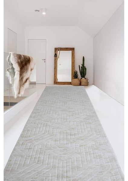 Kaymaz Tabanlı Kesme Kabartmalı Salon Koridor Mutfak Halısı 5015K Krem fiyatları