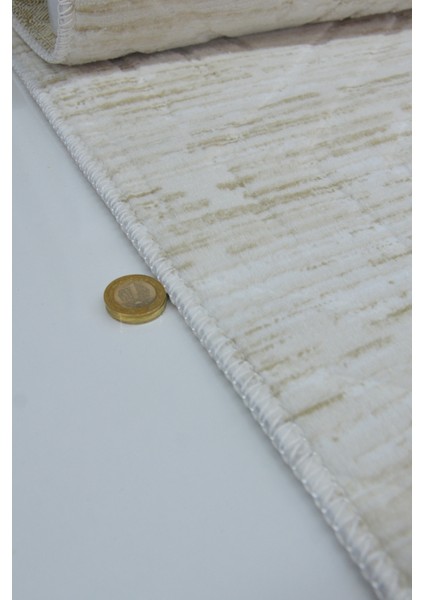 Kaymaz Tabanlı Kesme Kabartmalı Salon Koridor Mutfak Halısı 5015K Krem indirimleri