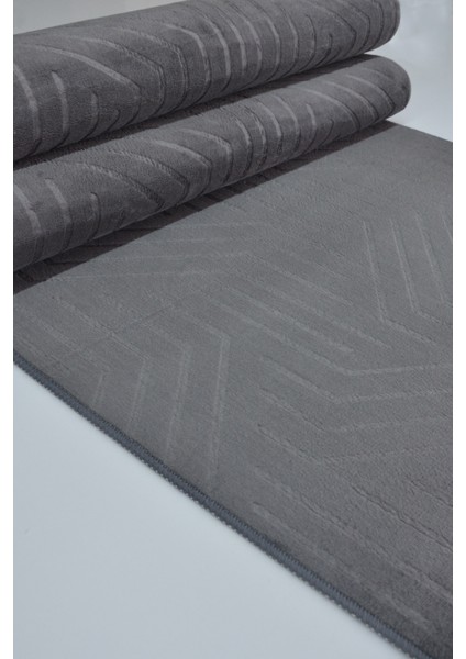 Kaymaz Tabanlı Kesme Kabartmalı Salon Koridor Mutfak HALISI5025A Antrasit