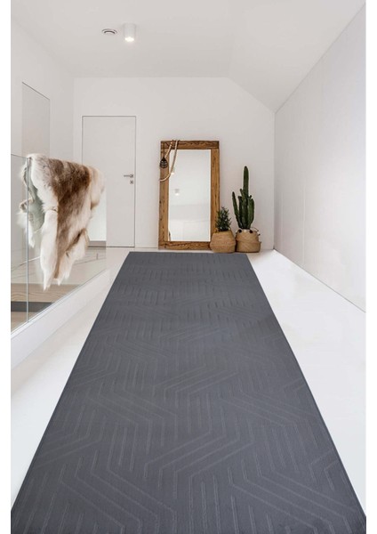 Kaymaz Tabanlı Kesme Kabartmalı Salon Koridor Mutfak HALISI5025A Antrasit fiyatları