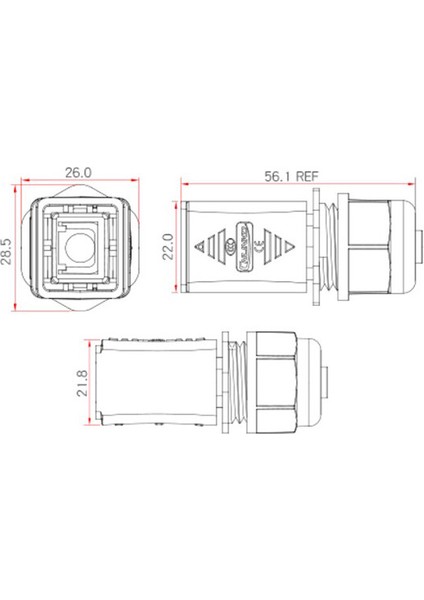 YT-RJ45-CPE-03-001 Su Geçirmez Ethernet Konnektörü - Erkek fiyatları