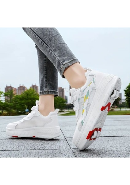 Unisex Skateboard Ayakkabı Şarj Edilebilir LED Işıklı Kapanabilir Tekerlek modelleri