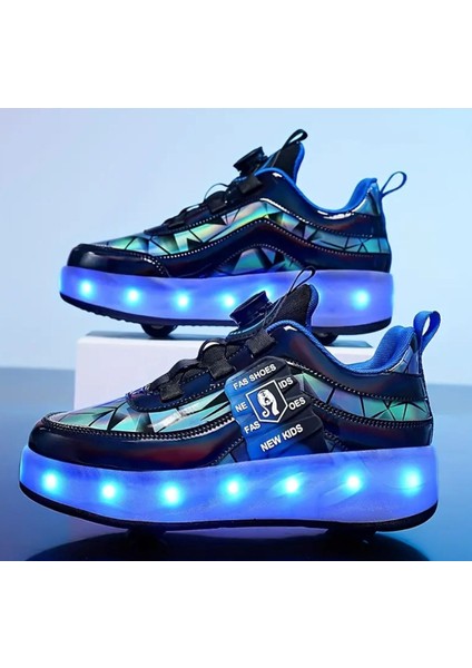 Unisex Skateboard Ayakkabı Şarj Edilebilir LED Işıklı Kapanabilir Tekerlek fiyatları