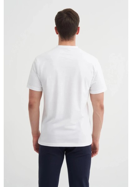 Bisiklet Yaka Regular Fit Pamuklu Baskılı Tişört fiyatları