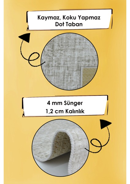 Kaymaz Tabanlı Kesme Kabartmalı Salon Koridor Mutfak HALISI5002T Taş