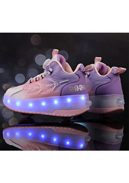 Kiz Çocuklari Için LED Isikli Patenler Günlük Sokak Stili Tpr Taban Döner Toka Kapatma fiyatları