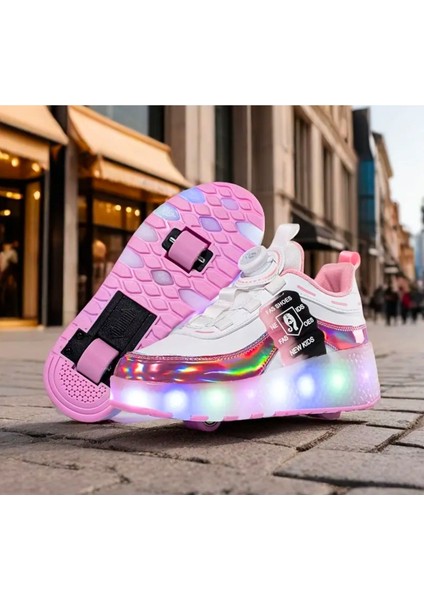 Unisex Skateboard Ayakkabı Şarj Edilebilir LED Işıklı Kapanabilir Tekerlek fiyatları