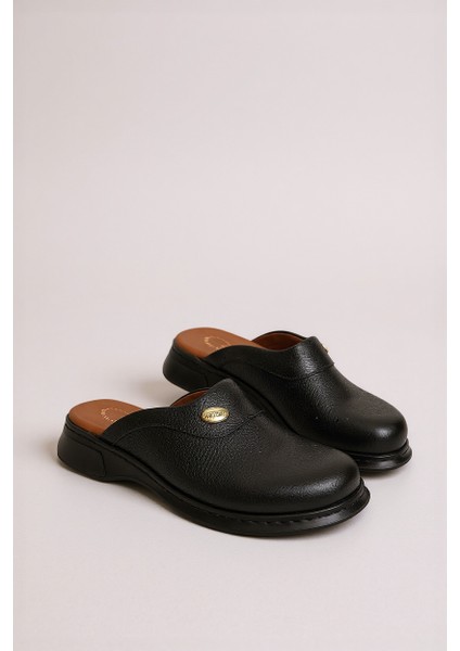 Hipokrat HP650 Hakiki Deri Ortopedik Sabo Terlik Doktor Hastane Aşçı Iş Terliği