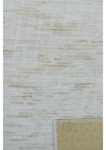 Kaymaz Tabanlı Kesme Kabartmalı Salon Koridor Mutfak Halısı 5015K Krem modelleri