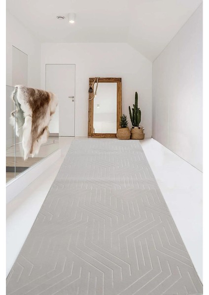 Kaymaz Tabanlı Kesme Kabartmalı Salon Koridor Mutfak Halısı 5025V Vizon fiyatları