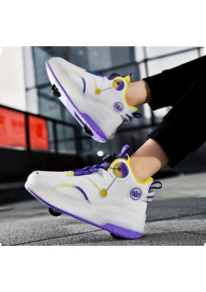 Unisex Skateboard Ayakkabı Şarj Edilebilir LED Işıklı Kapanabilir Tekerlek modelleri