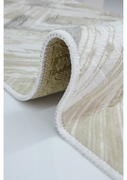 Kaymaz Tabanlı Kesme Kabartmalı Salon Koridor Mutfak HALISI5014K Krem fırsatları