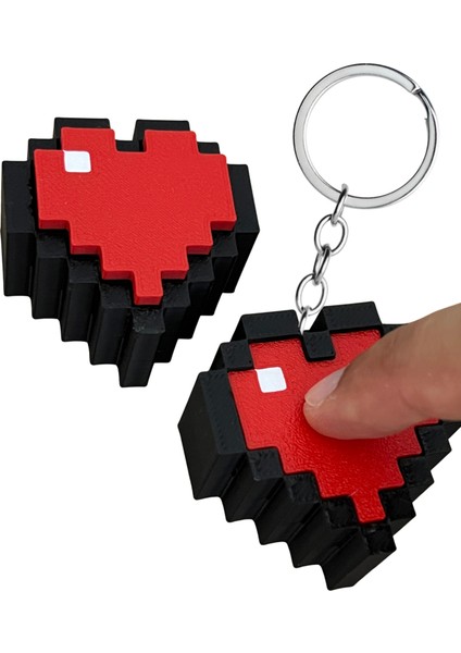 Minecraft Piksel Kalp Anahtarlık Çanta Süsü Charm – Mekanik Clicky Switch’li 3D Baskı Oyun Aksesuarı fiyatları