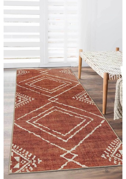 Dijital Kaymaz Yıkanabilir Kilim Desen Etnik Salon Halısı Mutfak Halısı Koridor Halısı Yolluk DC-7278