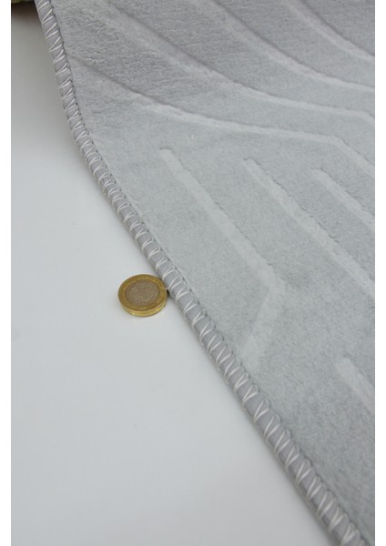 Kaymaz Tabanlı Kesme Kabartmalı Salon Koridor Mutfak Halısı 5025G Gri indirimleri