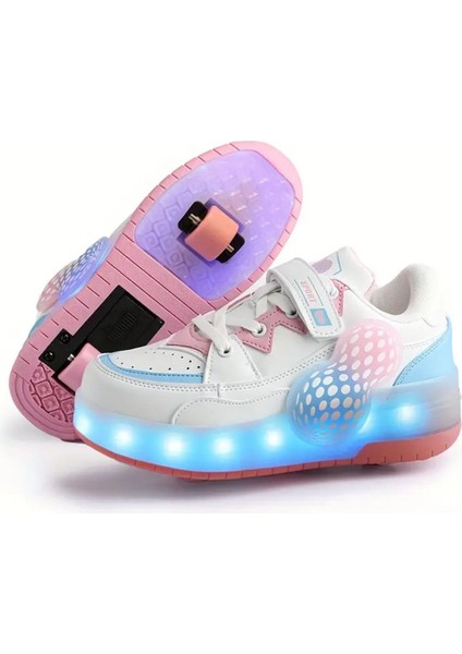 Unisex Skateboard Ayakkabı Kapanabilir Tekerlekli Işıklı Şarj Edilebilir fiyatları