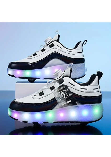 Unisex Skateboard Ayakkabı Kapanabilir Tekerlekli Işıklı Şarj Edilebilir modelleri