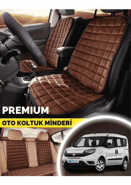 Fiat Doblo Koltuk Minder Ortopedik Cepli Araç ve Kılıf Seti–tam Uyumlu,taba Renk,konforlu Tasarım