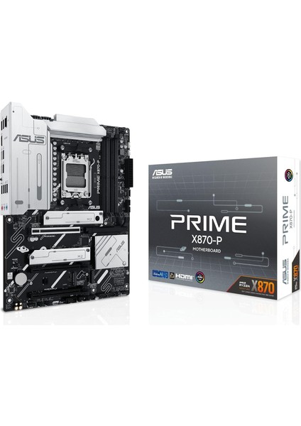 Prime X870-P Anakart Amd Atx, 14+2+1(80A) Güç Desteği, Pcıe 5.0 X16 Nesil U Uyumu, 4x M.2, Ddr5, Pcıe Q-Release